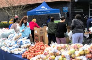 Image of outdoor food give-away