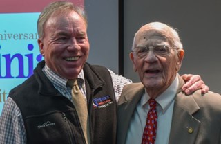 Image of Hamel with former chancellor Glenn DuBois