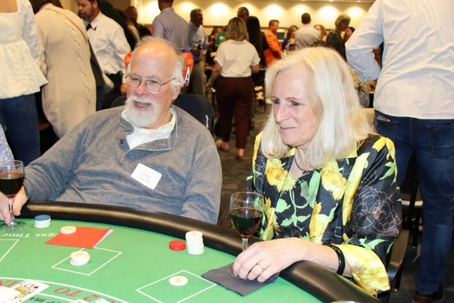 Man and woman at casino table
