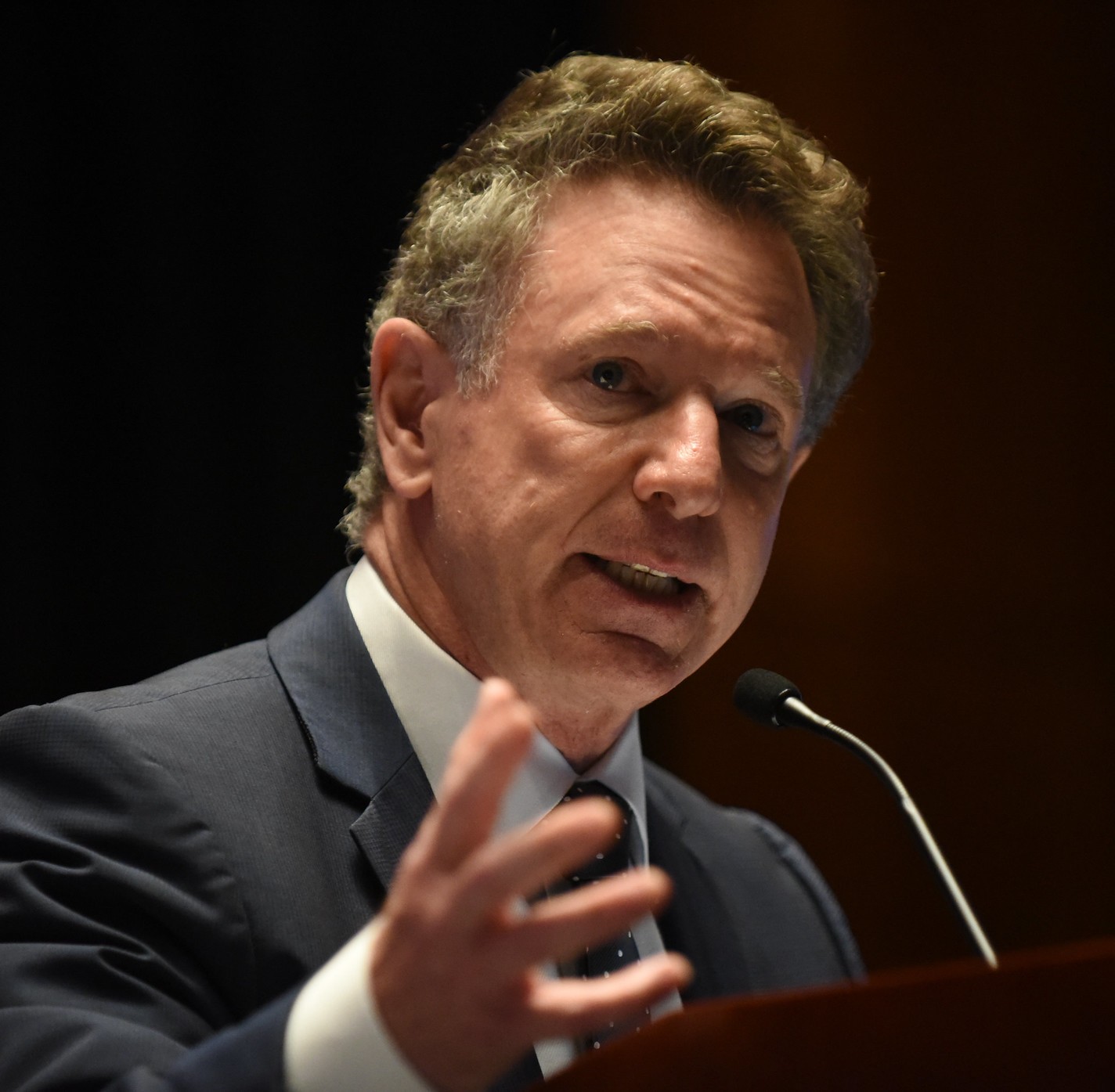 IT summit Dore 10 3 25 Dr. David Doré, VCCS Chancellor gestures with his right hand while speaking