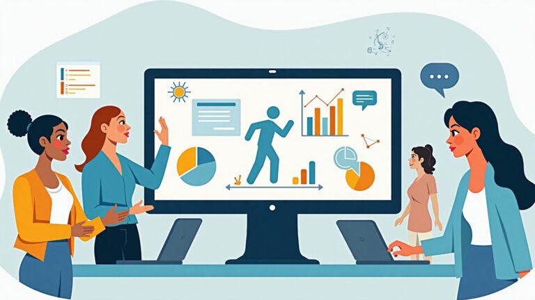 Faculty and staff learning about accessibility in a modern university setting